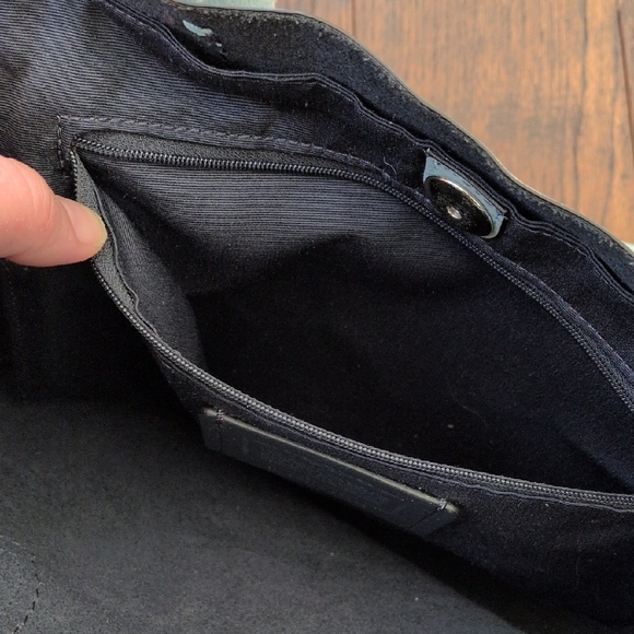 COACH I Light Aqua Blue Derby Pebble Leather Tote Bag Purse with Silver Tag - Picture 16 of 16